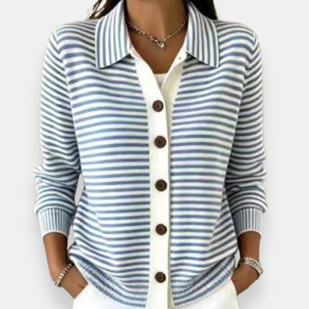 Nola | Striped Button Cardigan