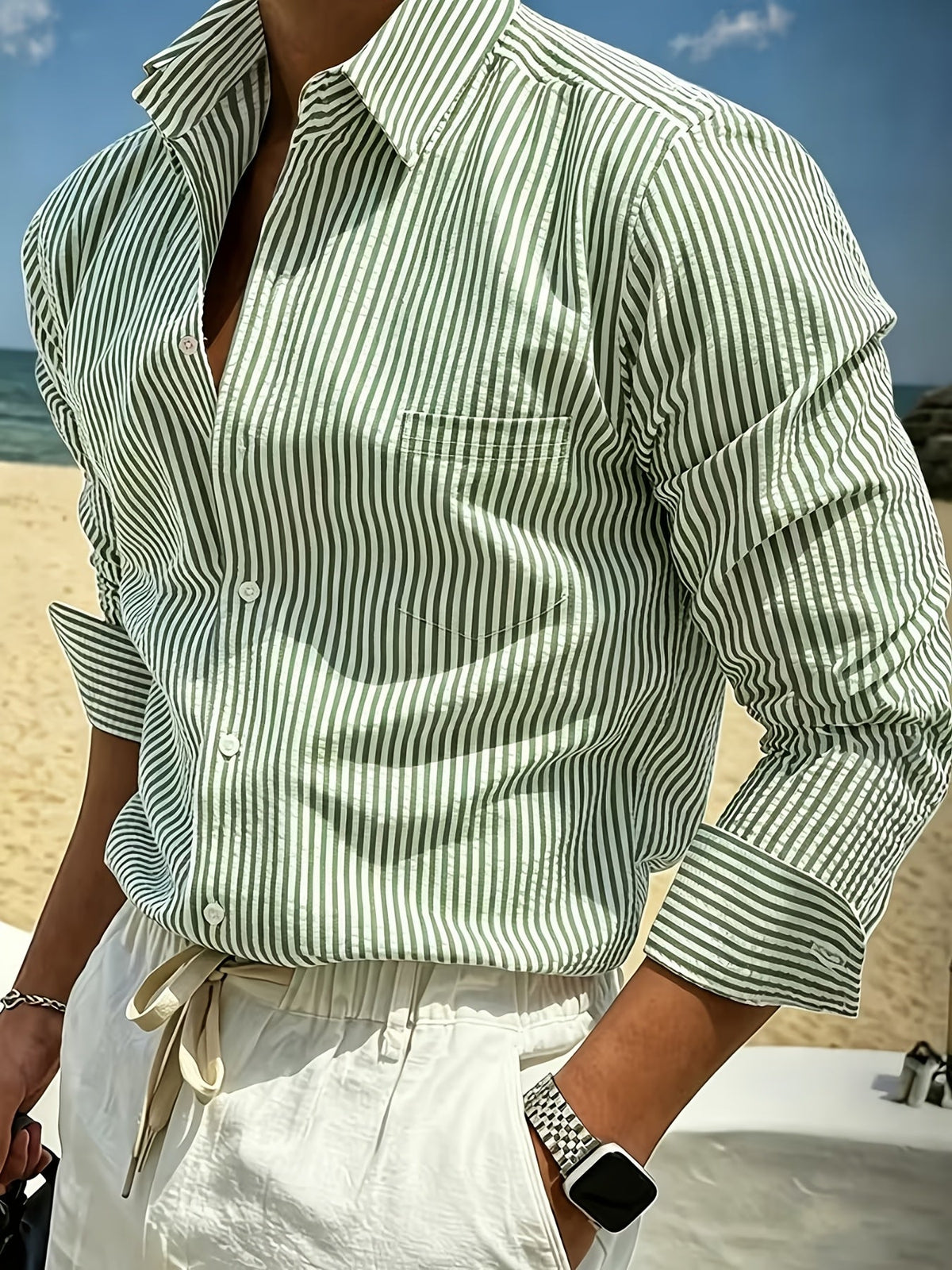 Romy | Striped Gauze Shirt