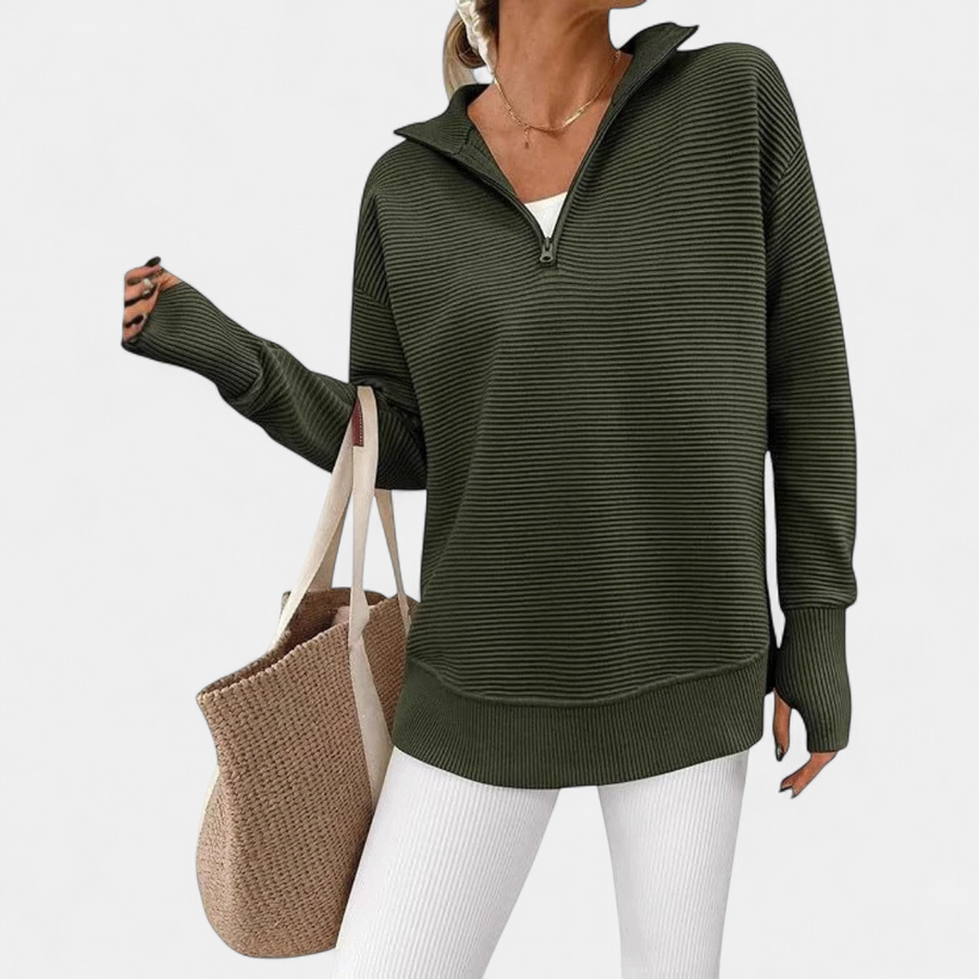 Corinne | Half-Zip Ribbed Sweater