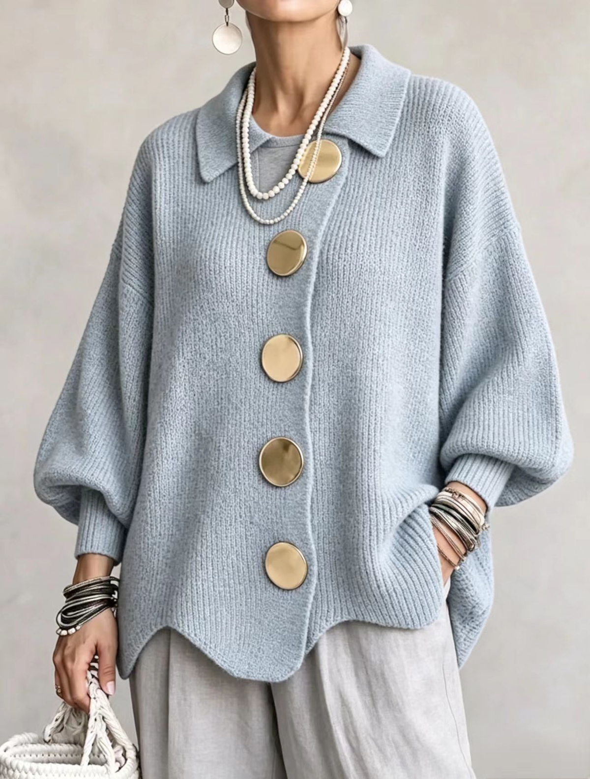 Isadora | Oversized Collared Cardigan