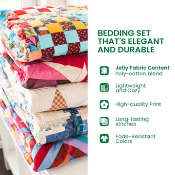 Winter Ponsettias | 3-Piece Quilted Bedding Sheet