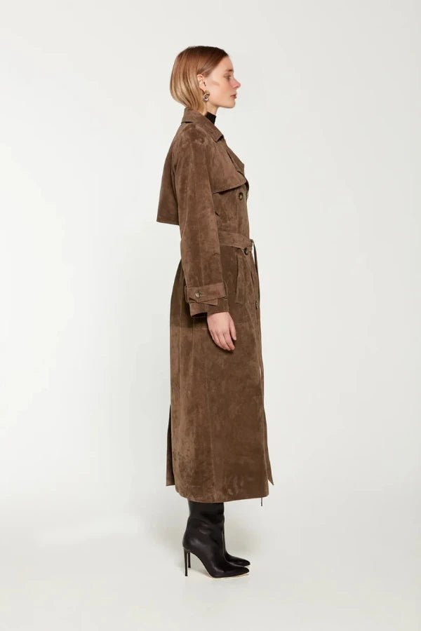 Vivian | Vegan Suede Trench Coat