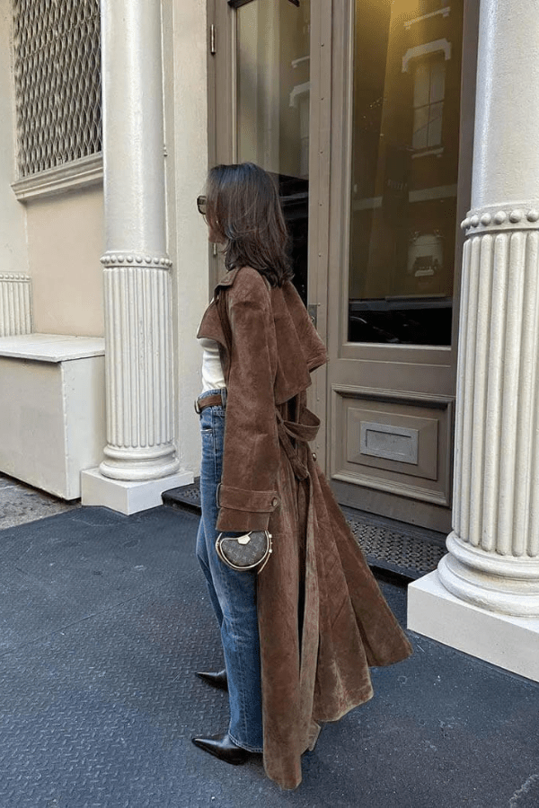 Vivian | Vegan Suede Trench Coat
