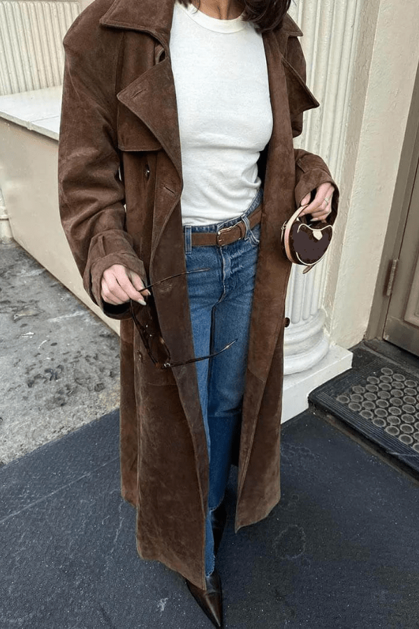 Vivian | Vegan Suede Trench Coat
