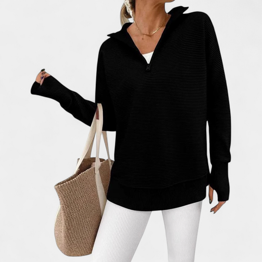 Corinne | Half-Zip Ribbed Sweater