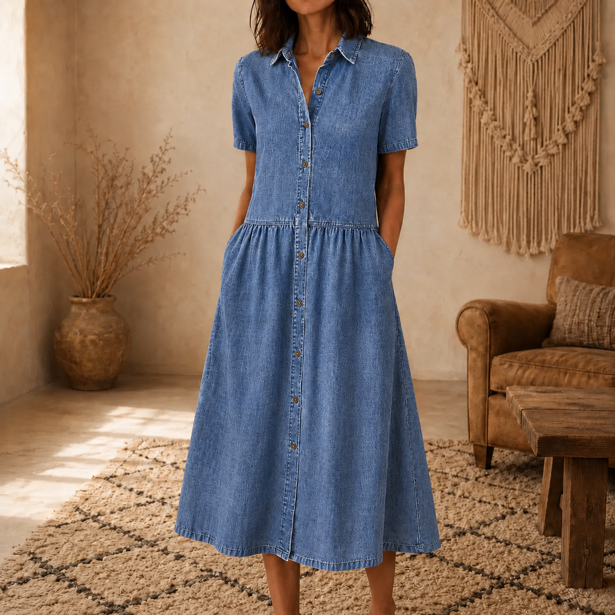Everly | Button-Front Midi Dress