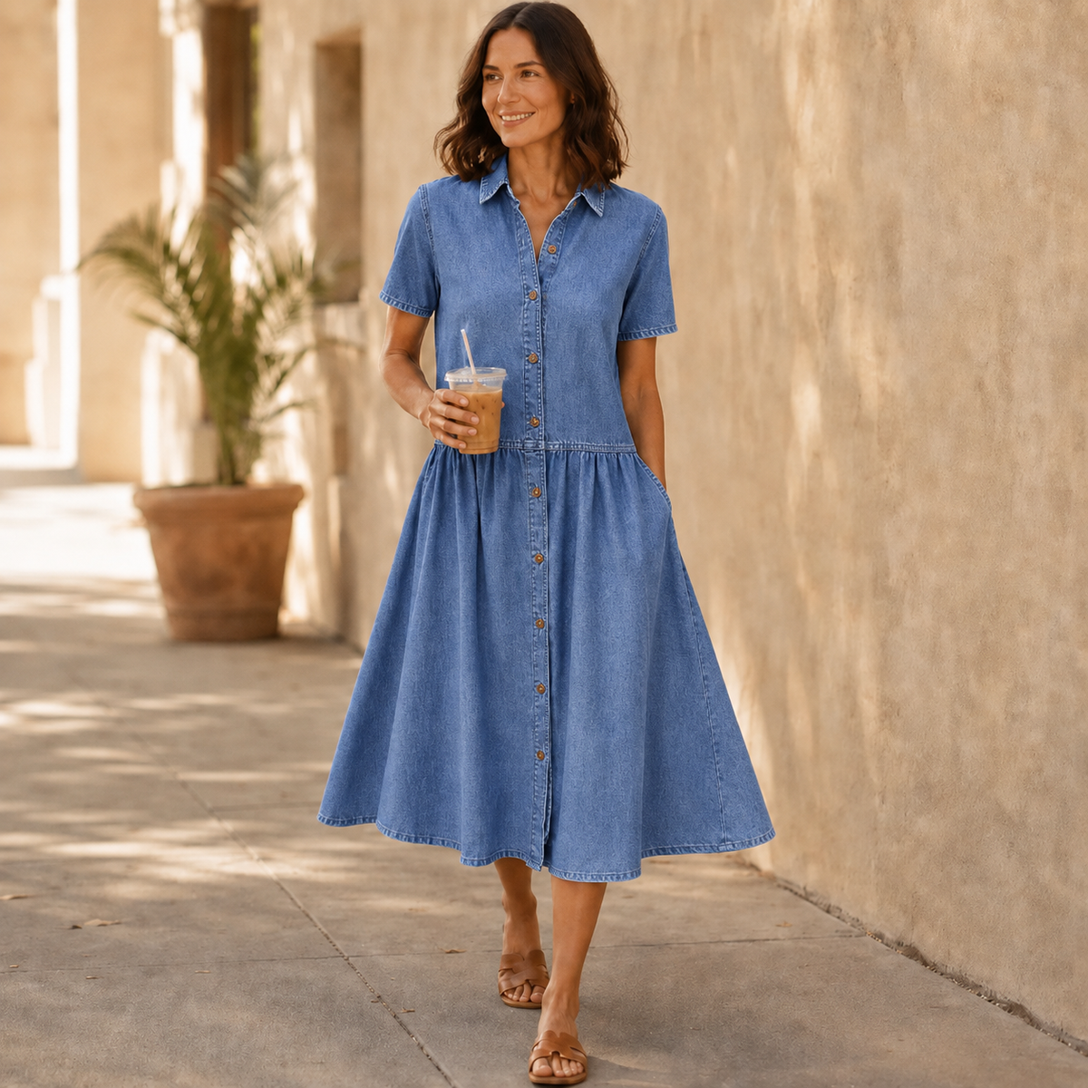 Everly | Button-Front Midi Dress