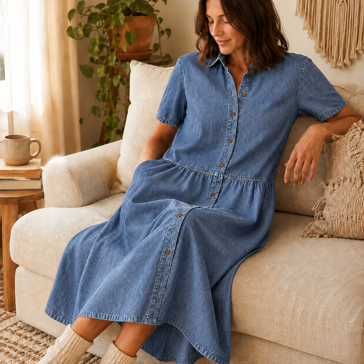 Everly | Button-Front Midi Dress