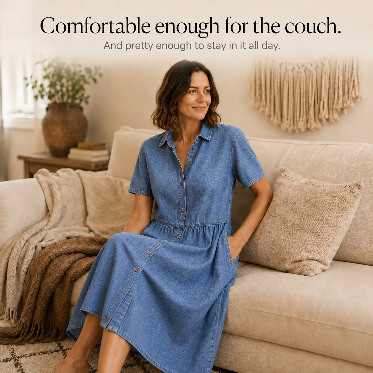 Everly | Button-Front Midi Dress