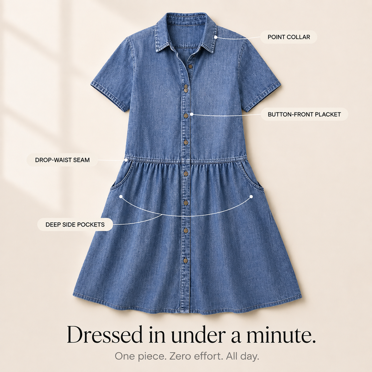 Everly | Button-Front Midi Dress