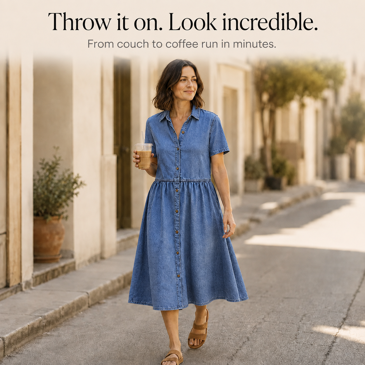 Everly | Button-Front Midi Dress