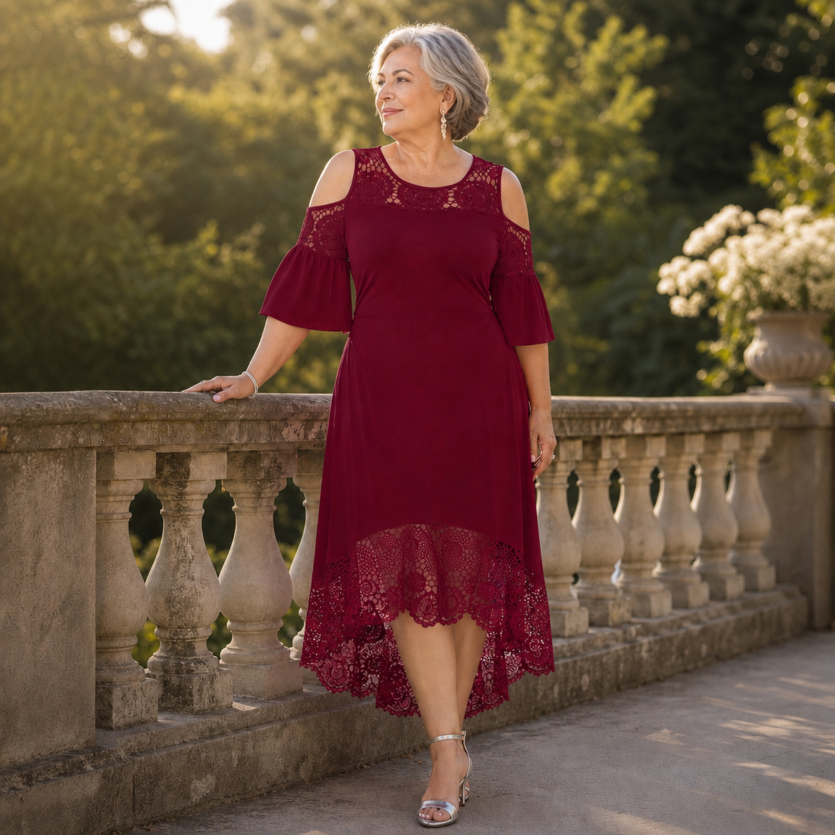 Bella | Off-Shoulder Lace Midi