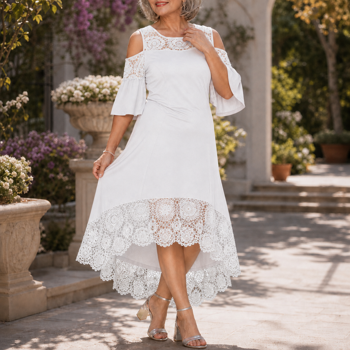 Bella | Off-Shoulder Lace Midi