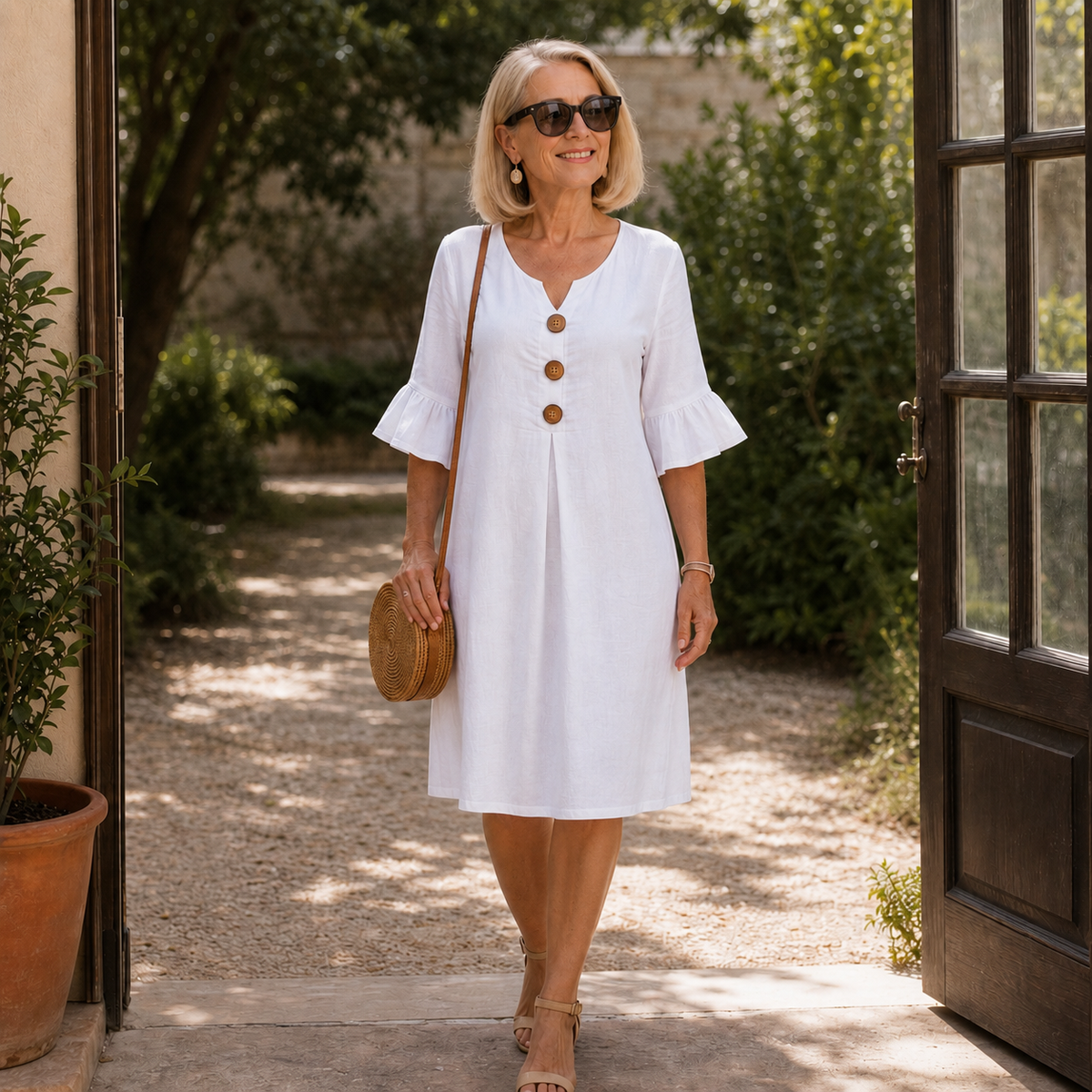 Fielding | Ruffle Sleeve Midi Dress