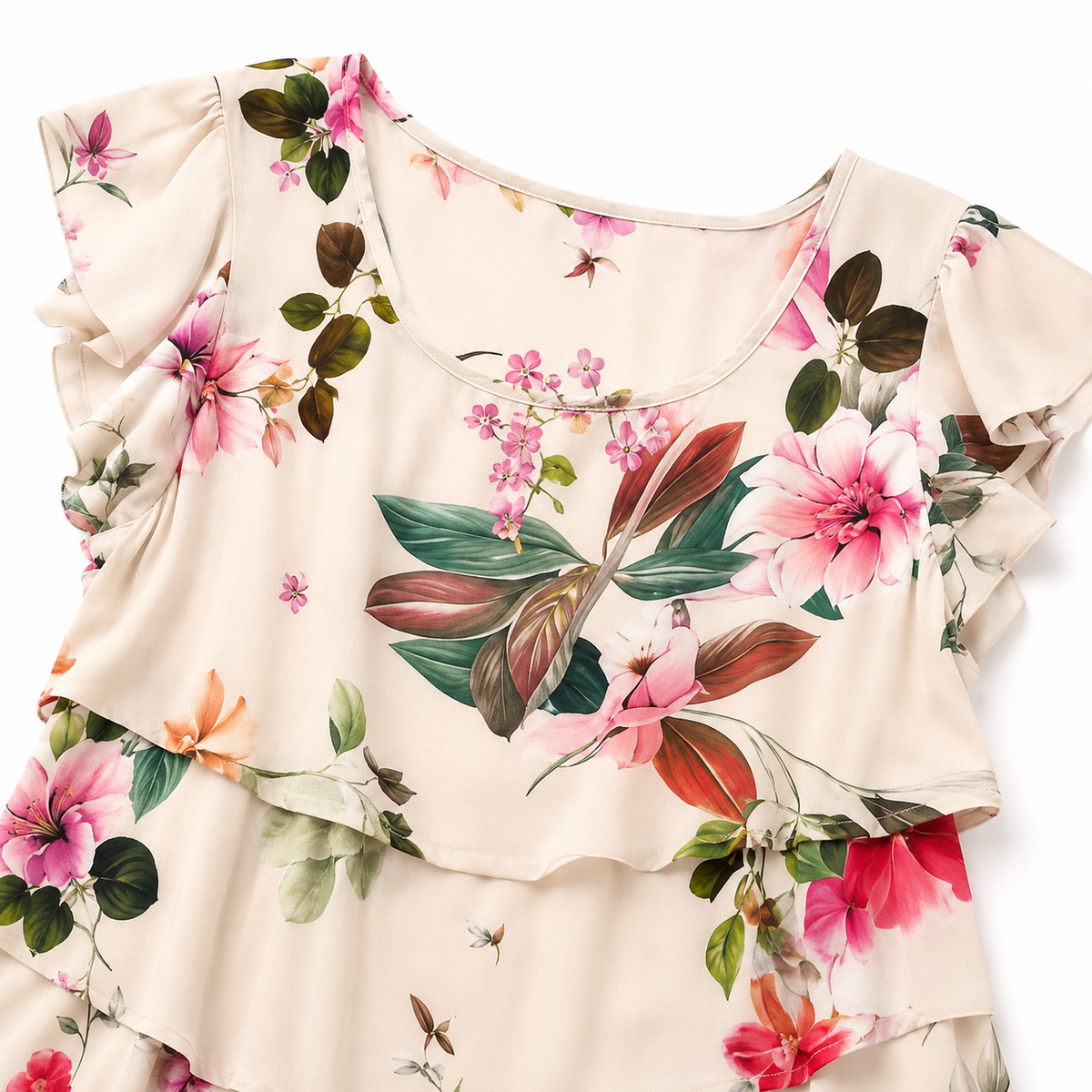 Cascalia | Tiered Floral Midi Dress