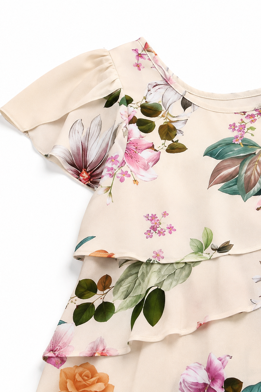 Cascalia | Tiered Floral Midi Dress