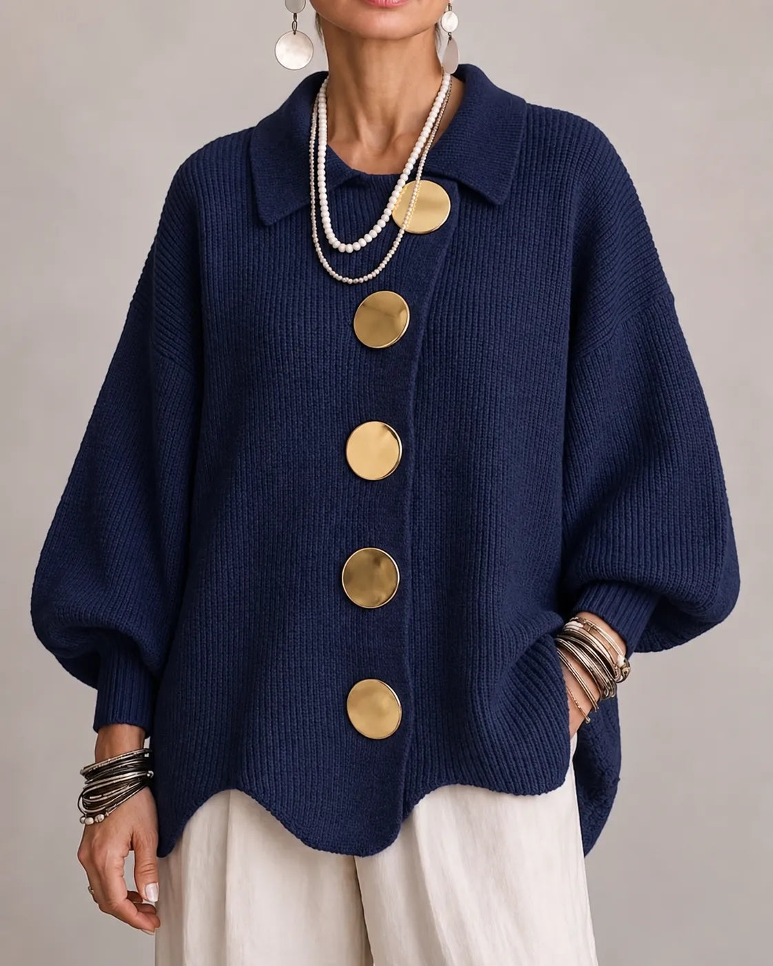 Elara | Oversized Button Cardigan
