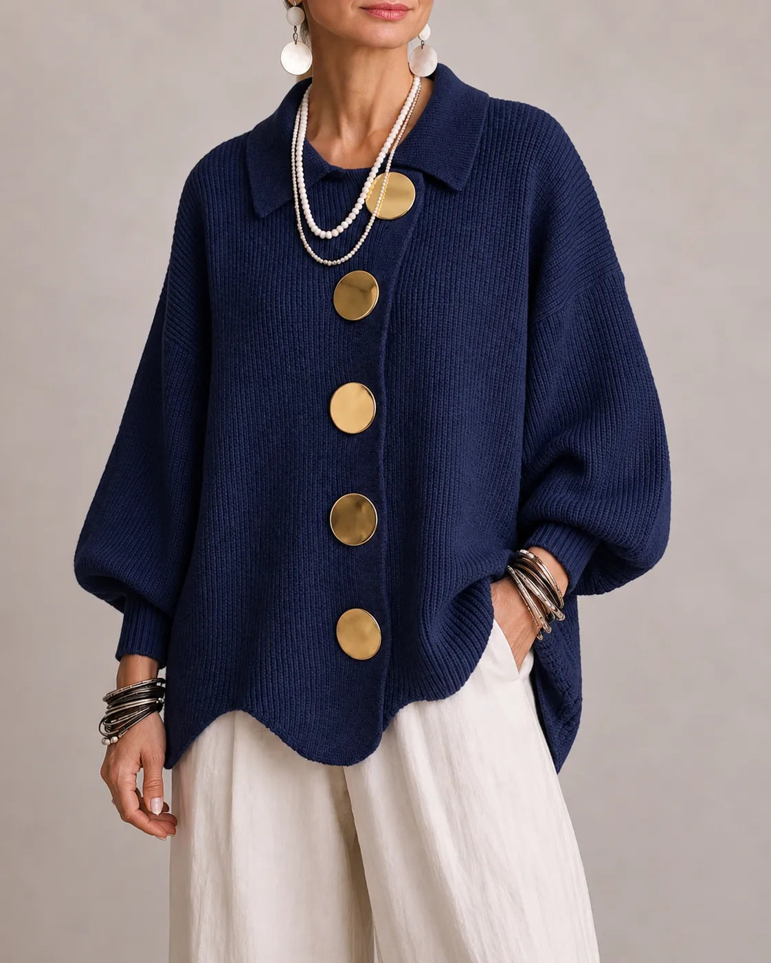 Elara | Oversized Button Cardigan
