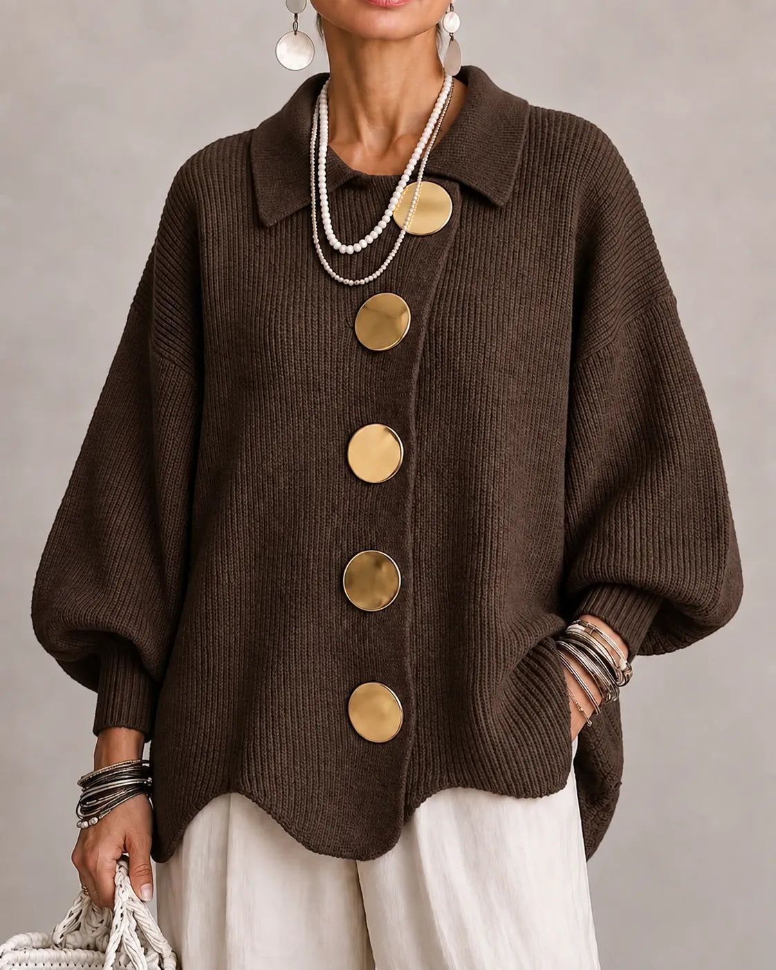Elara | Oversized Button Cardigan