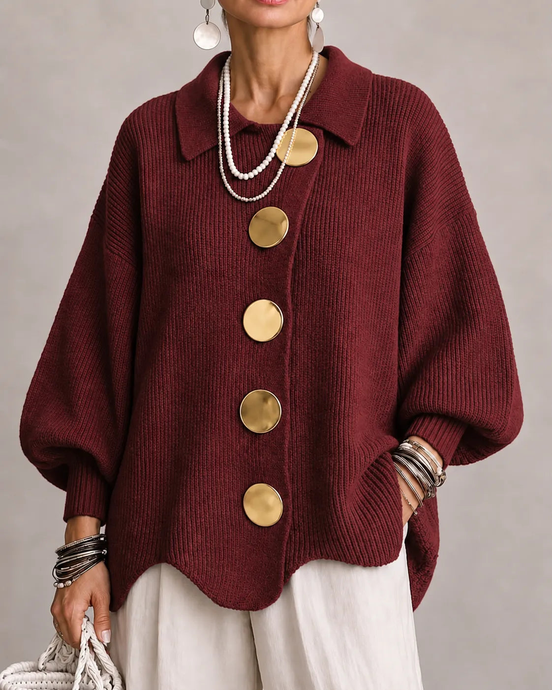 Elara | Oversized Button Cardigan