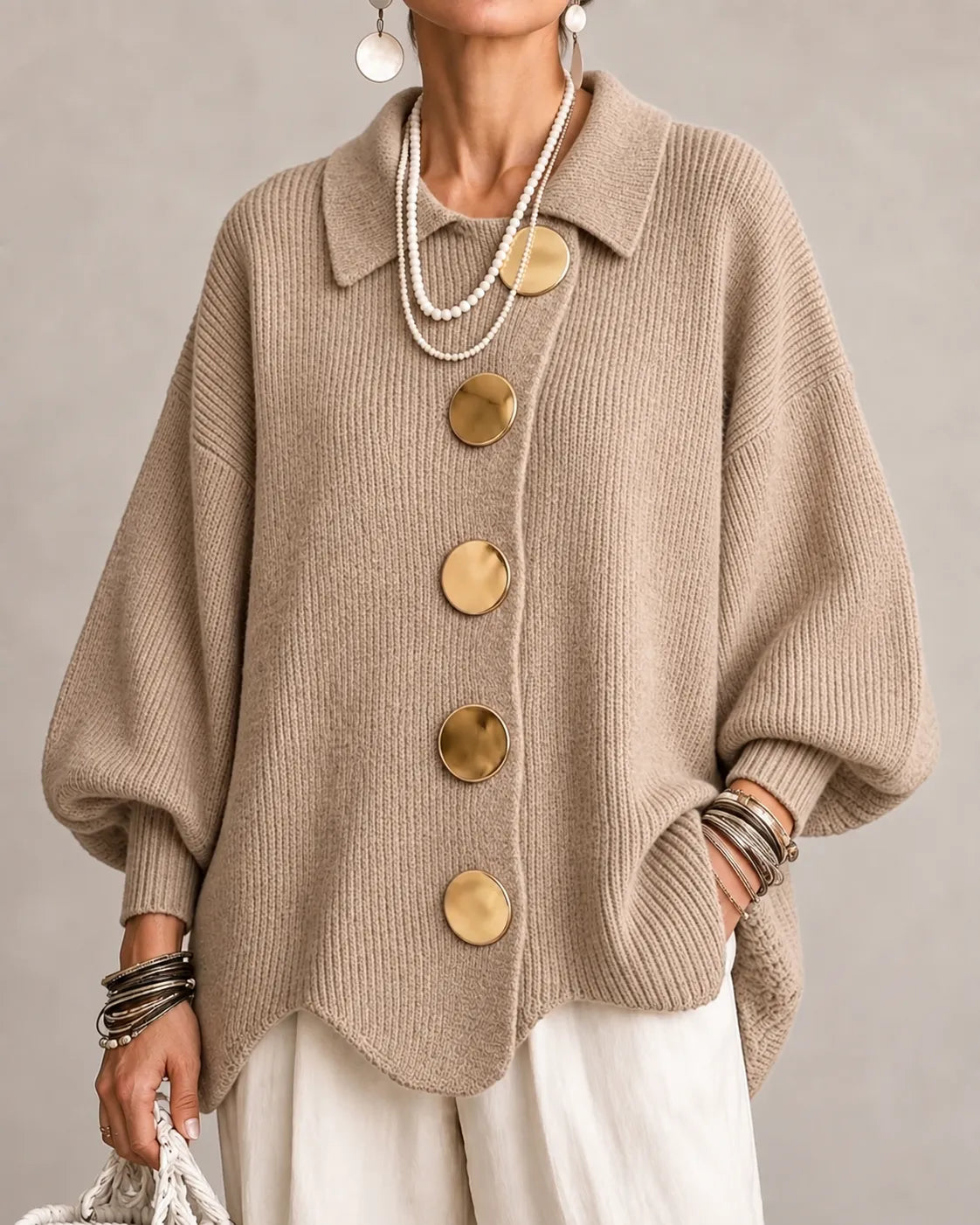 Elara | Oversized Button Cardigan