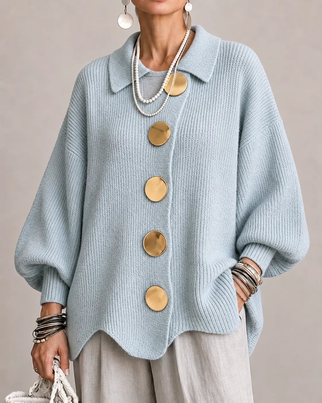 Elara | Oversized Button Cardigan