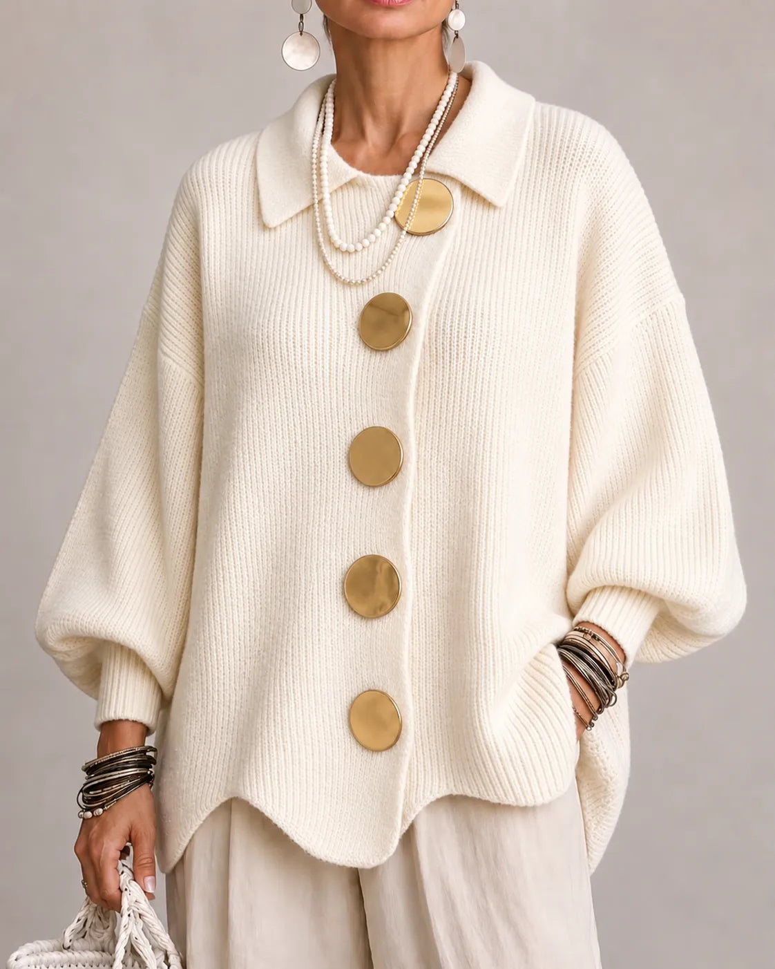 Elara | Oversized Button Cardigan