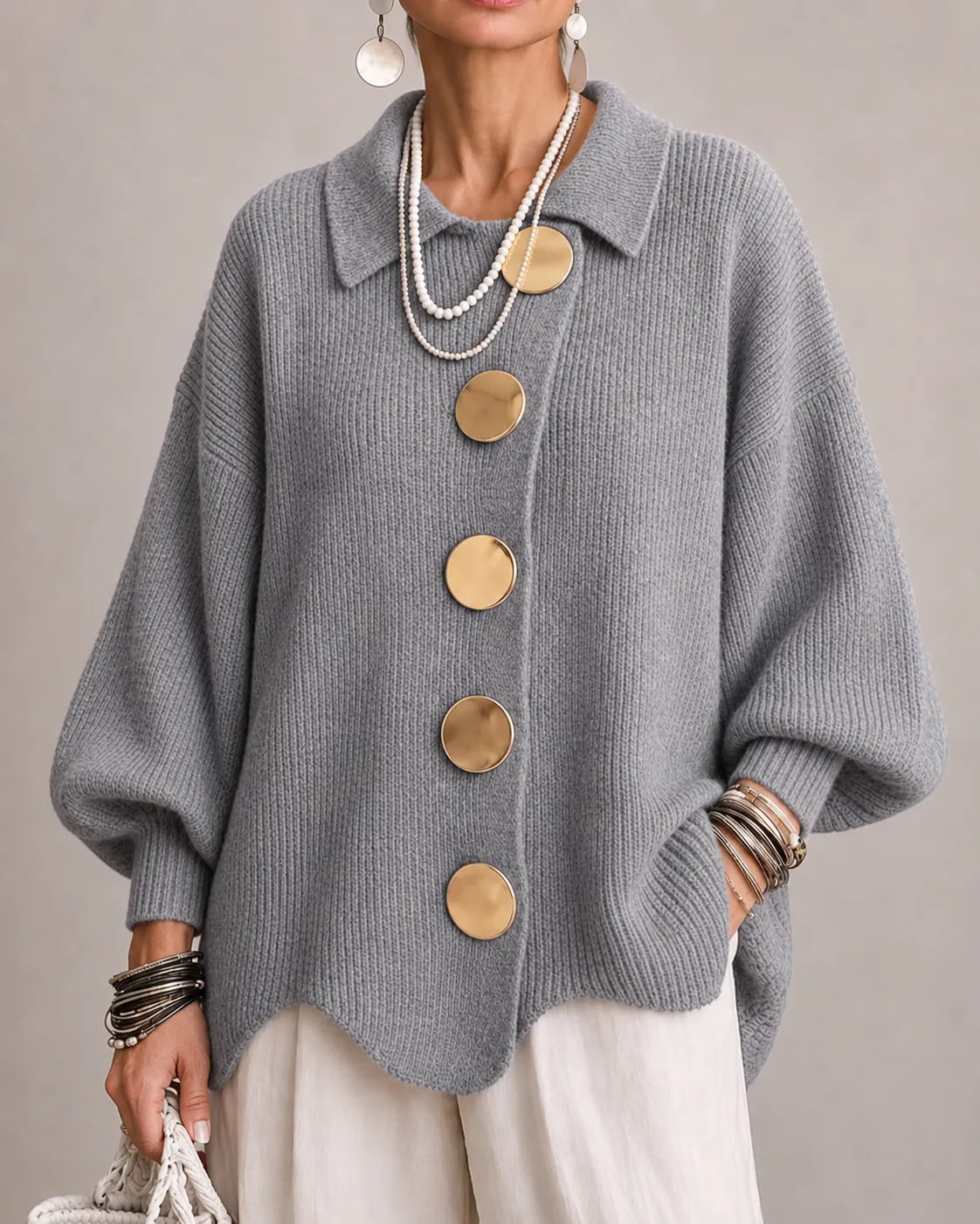 Elara | Oversized Button Cardigan