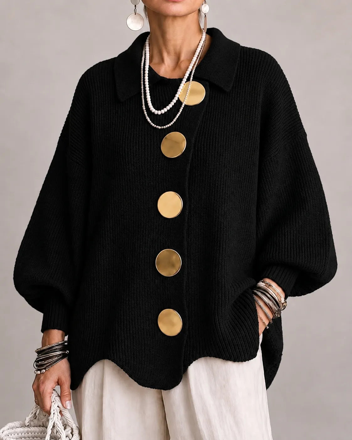 Elara | Oversized Button Cardigan