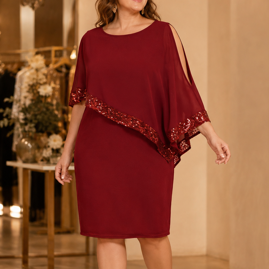 Vivian | One-Shoulder Sequin Midi Dress