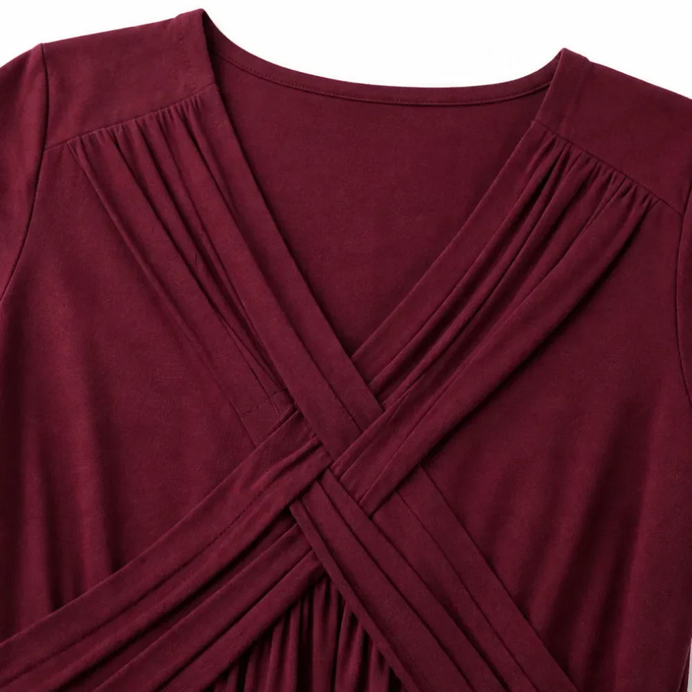 Marabelle | Cross-Front Pleated Midi Dress