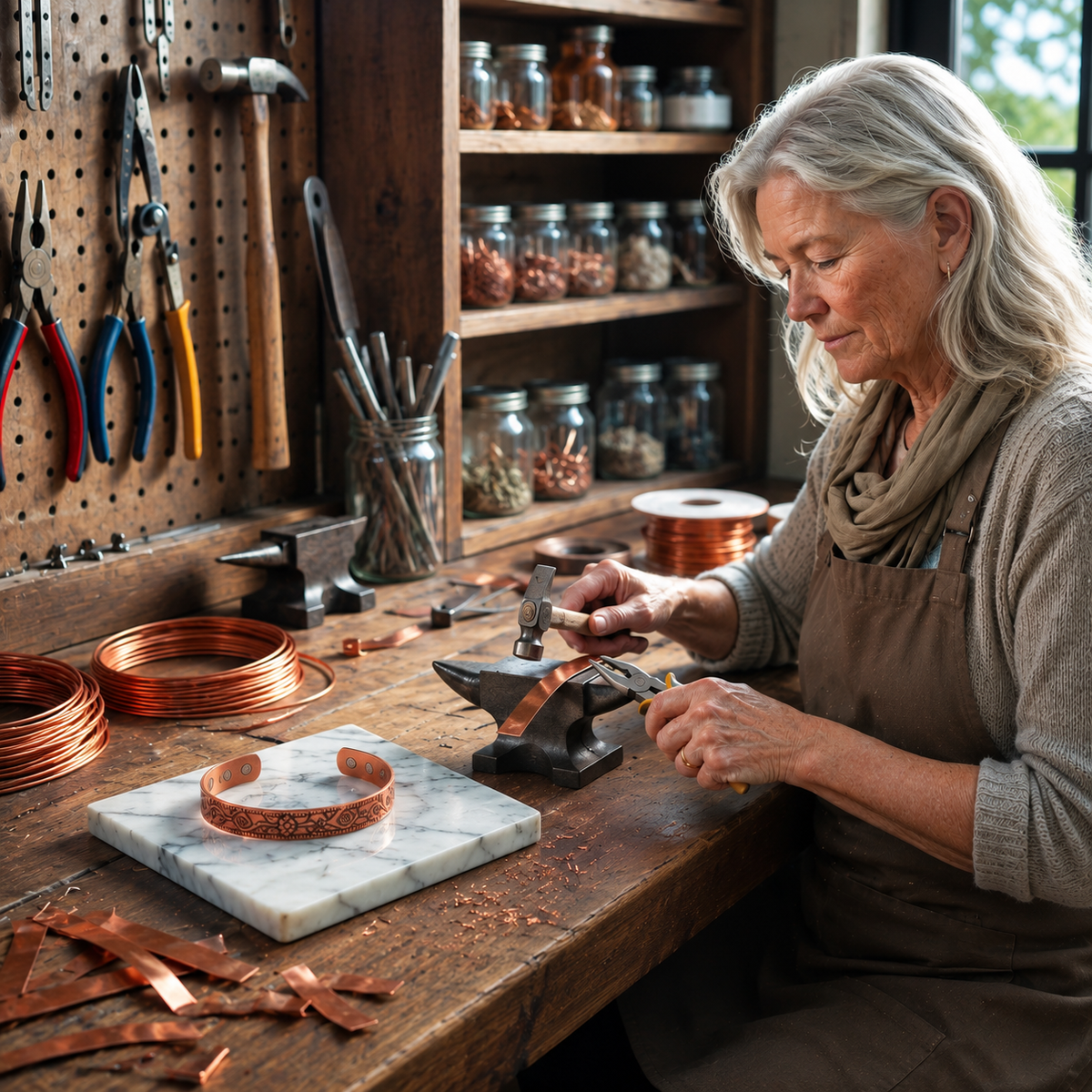 Tress Copper Anklet
