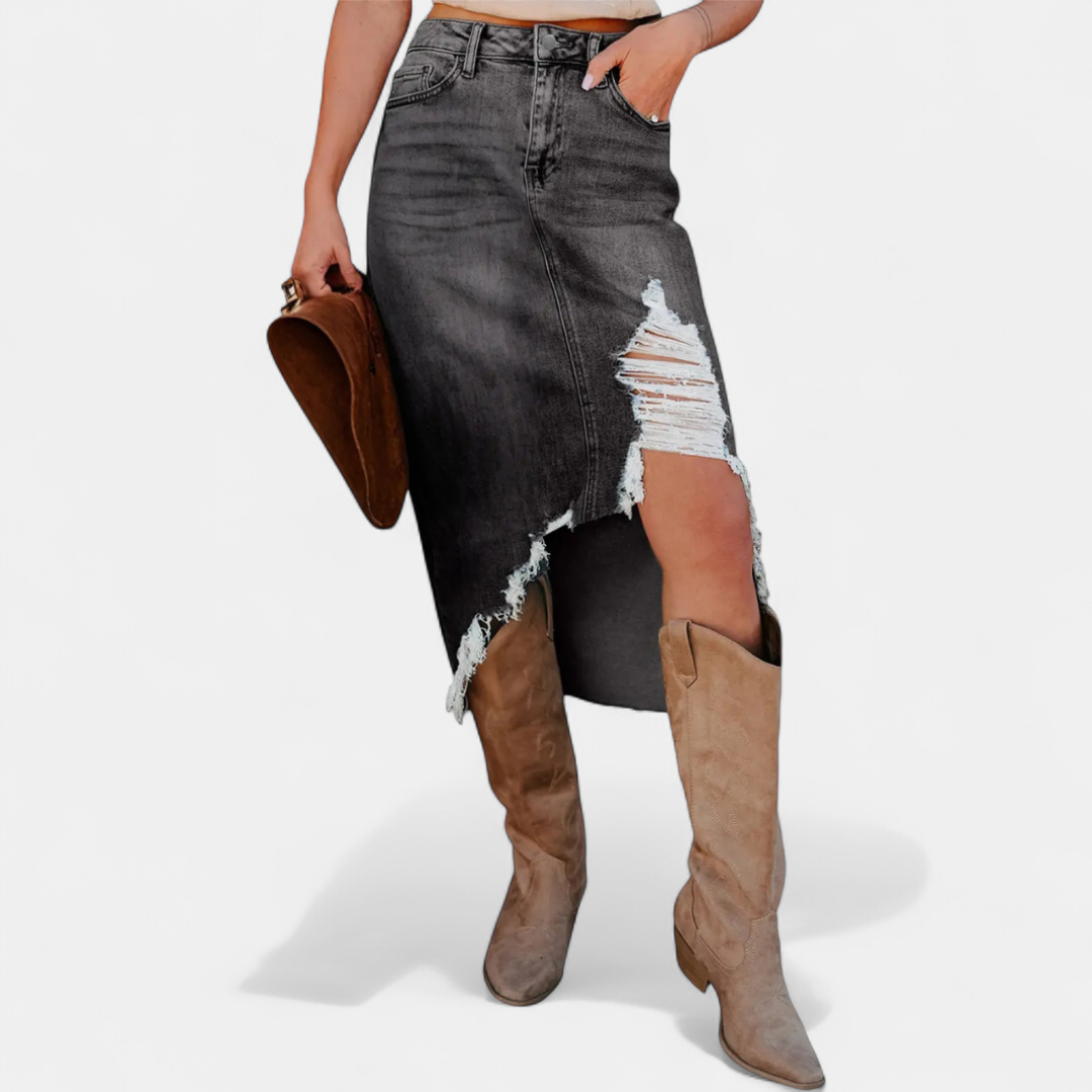 Blake | High-Waist Denim Maxi Skirt