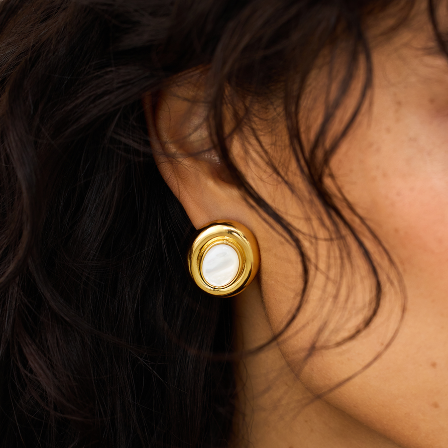 Giselle Gold Pearl Earrings