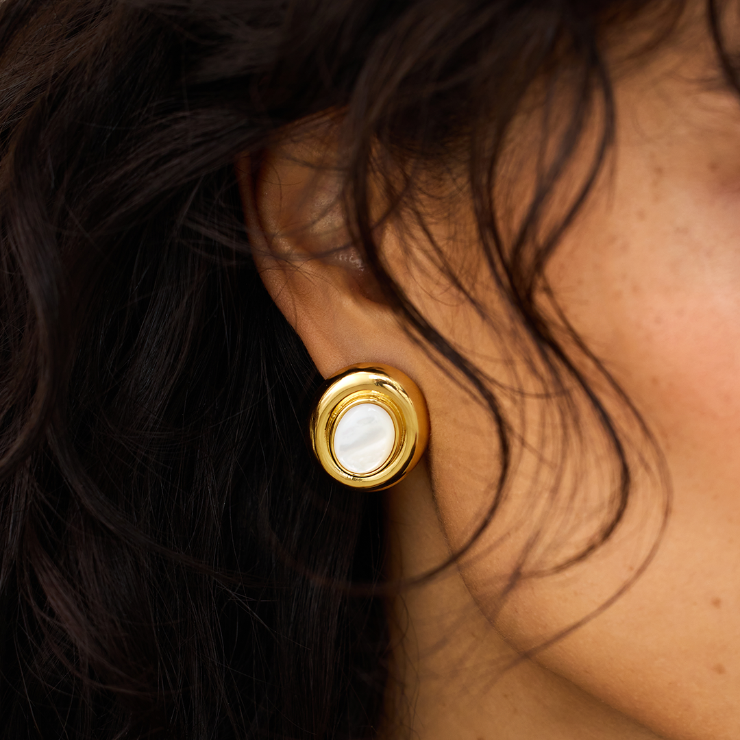 Giselle Gold Pearl Earrings