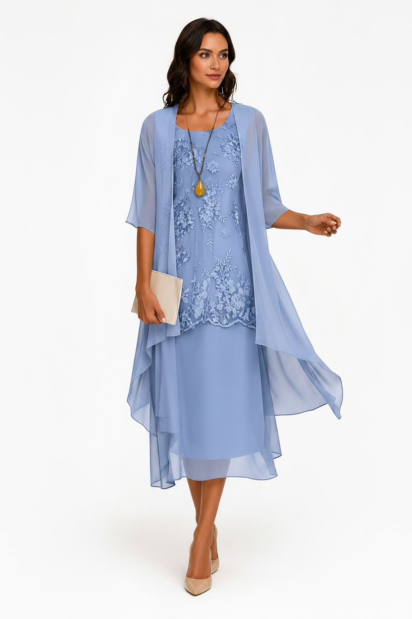Eleanor | Lace Chiffon Midi Set