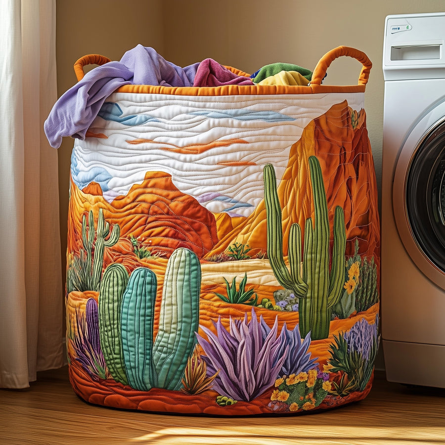 Cactus Heaven | Quilted Laundry Basket