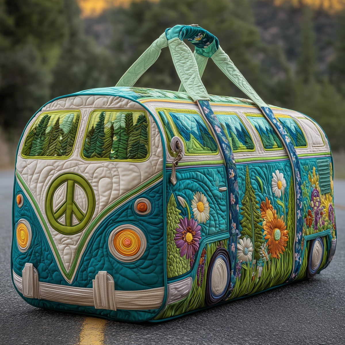 Voyage hippie | Sac polochon matelassé