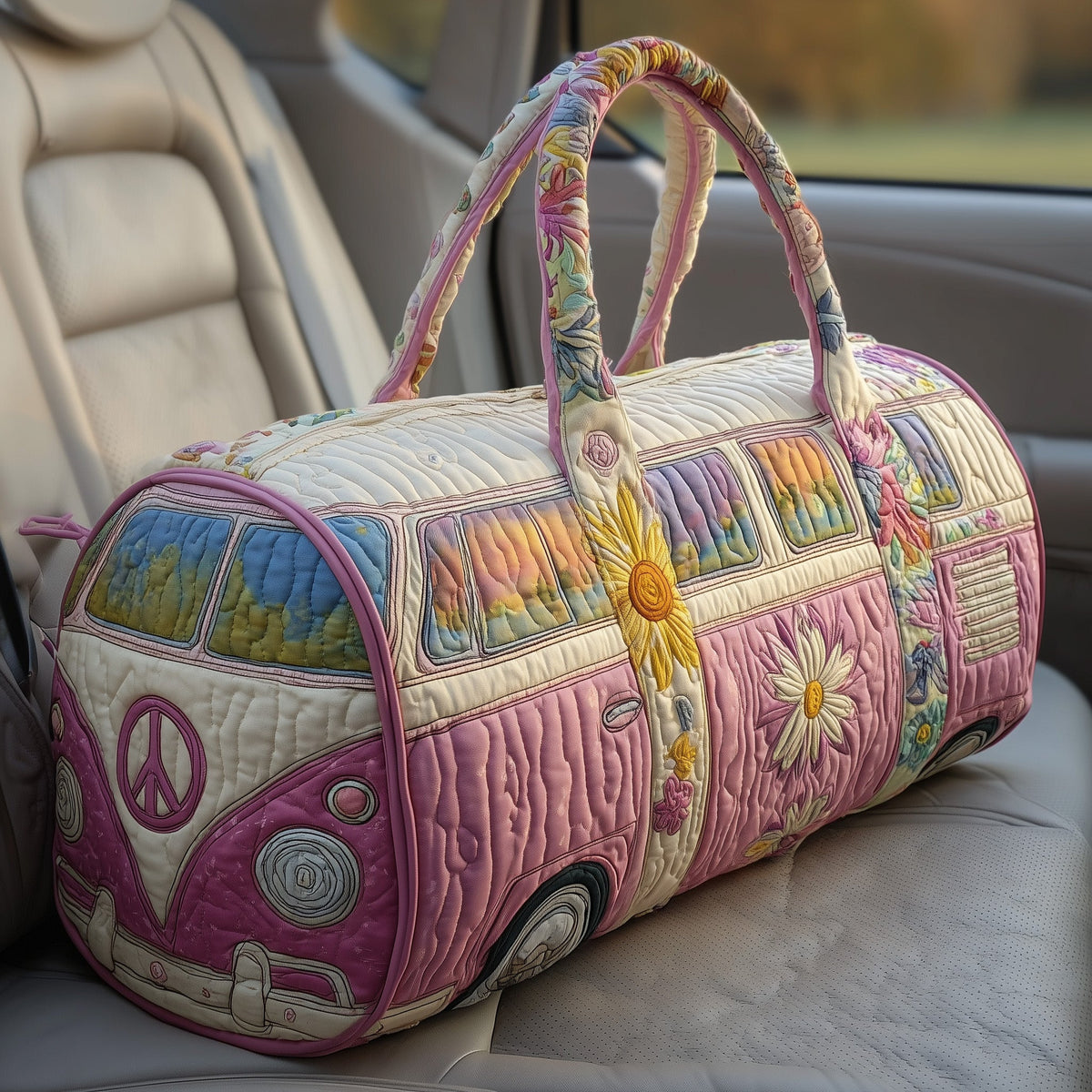 Voyage hippie | Sac polochon matelassé