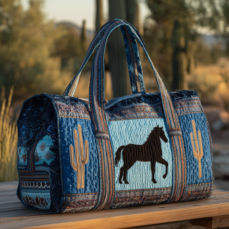 Running Horse Tapestry | Quilted Duffle Bag