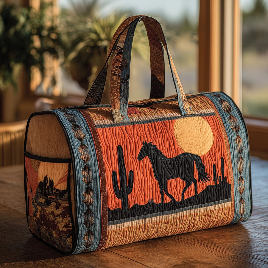 Running Horse Tapestry | Quilted Duffle Bag