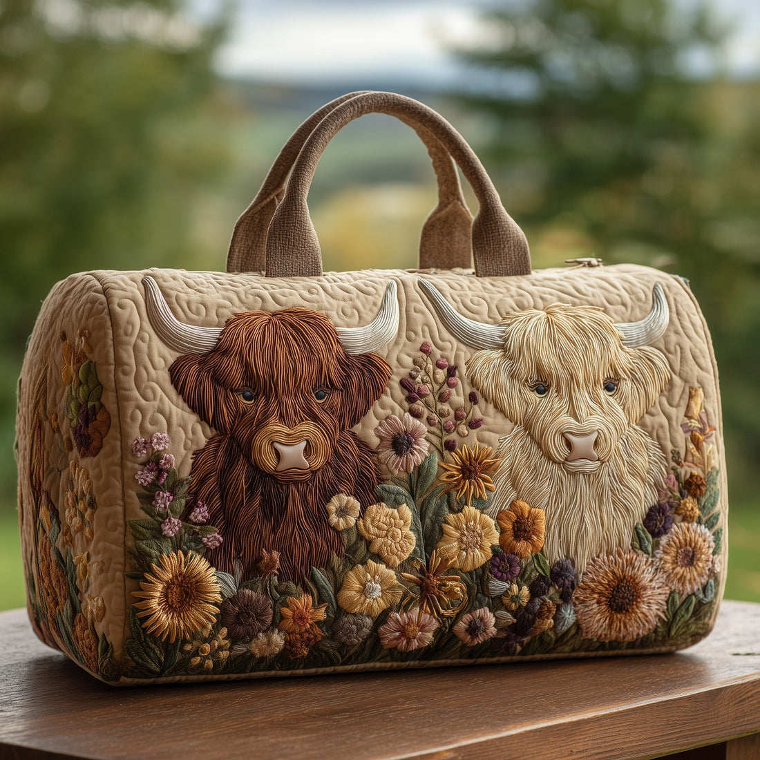 Highland Cow | Quilted Duffle Bag