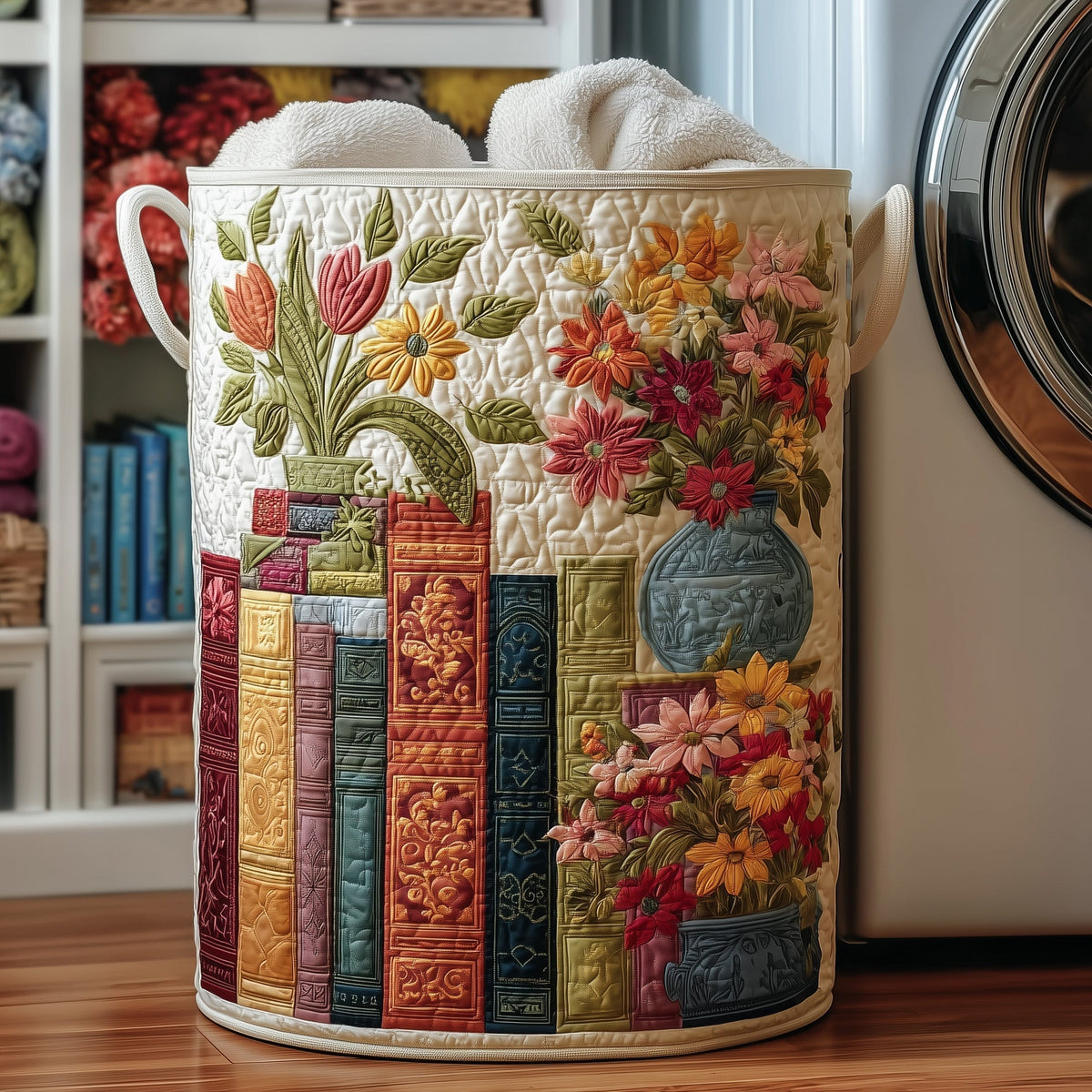 Bookish | Quilted Laundry Basket