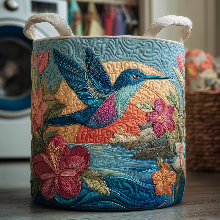 Hummingbird Heaven | Quilted Laundry Basket