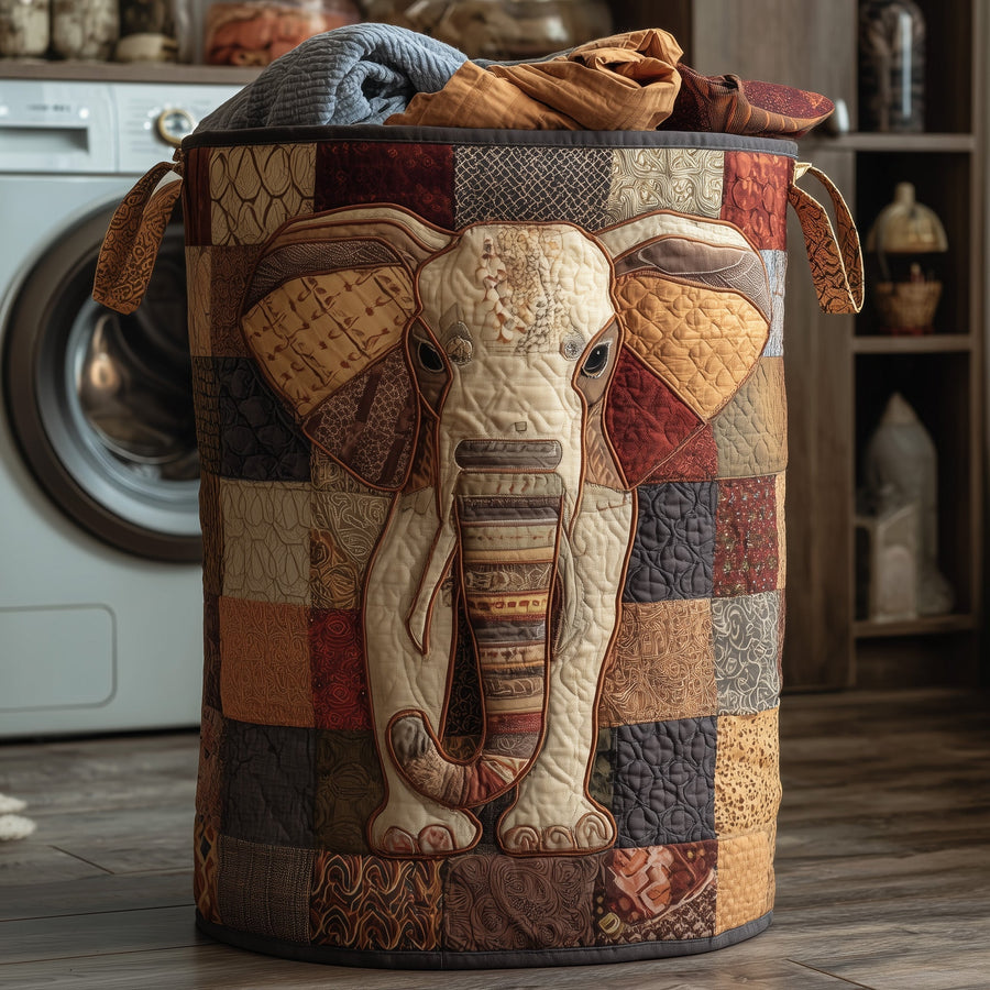 Éléphant majestueux | Panier à linge matelassé