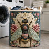 Botanical Bumblebee | Quilted Laundry Basket