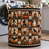 Vintage Halloween Character Patchwork | Quilted Laundry Basket