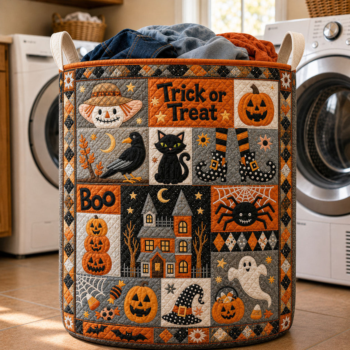 Trick Or Treat Sampler | Quilted Laundry Basket