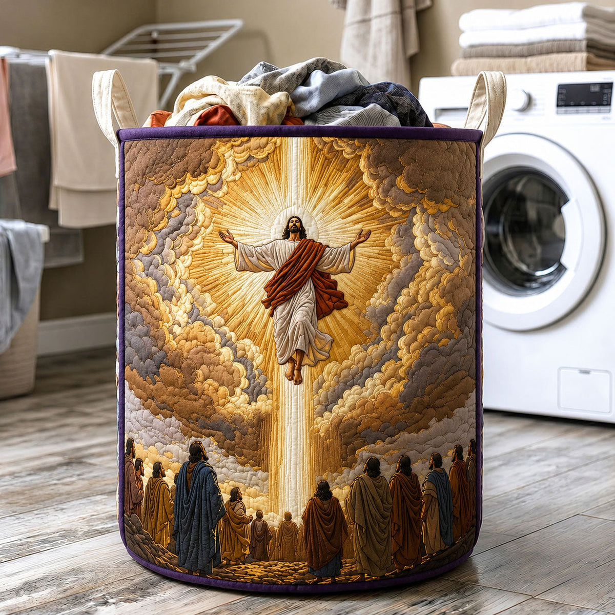 Risen Glory Light | Quilted Laundry Basket