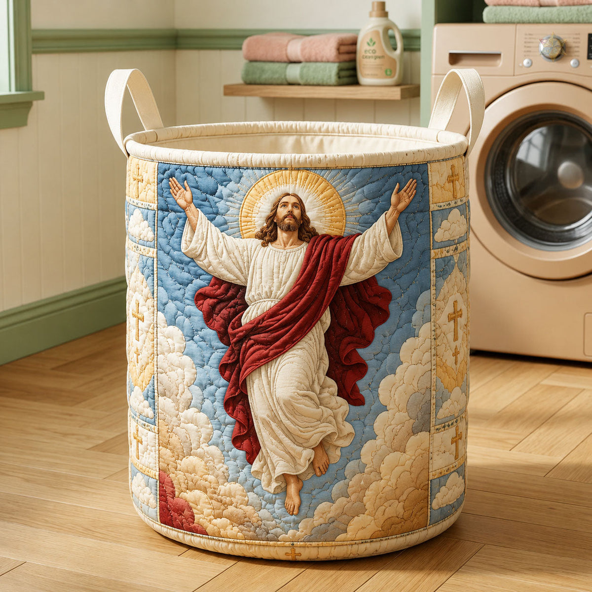 Ascension Grace | Quilted Laundry Basket